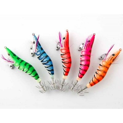 Mixed color Artifical Shrimp Hard Fishing Lures Artificial Squid Jig Fishing Bait Octopus Cuttlefish Lure